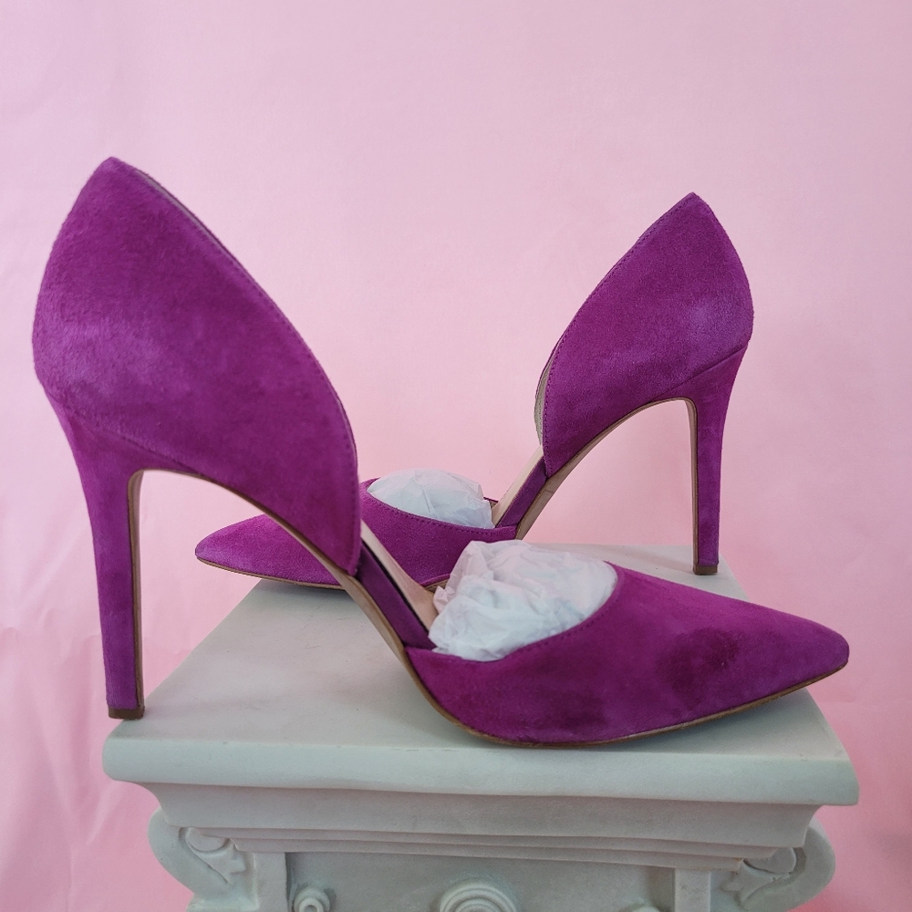 Jessica Simpson Suede Fuschia Women's Heels - Sz 8 - Picture 4 of 8